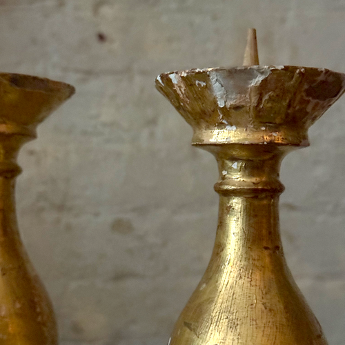 Pair of 19th-century Austrian Gilt Candlesticks (B)