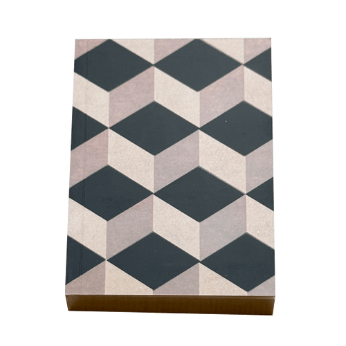 Small Geometric Notebook in Light Pink & Black