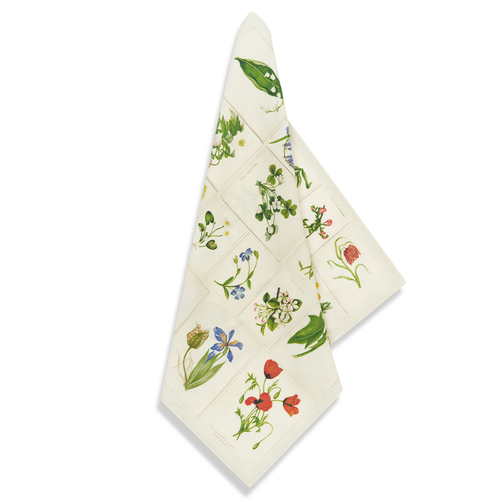 Summerill & Bishop x John Derian "Botanical Tiles" Linen Napkin Set of 6