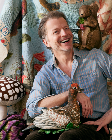 John Derian with Target Harvest Pillows.