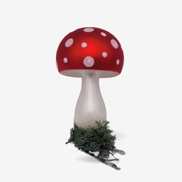Small Red & White Clip-on Mushroom Ornament