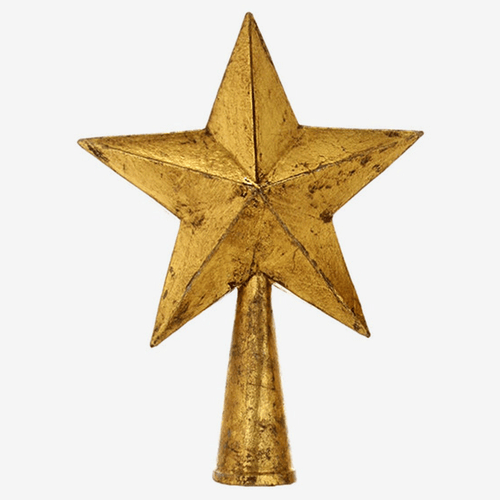 Large 5 Point Star Tree Topper in Antique Gold