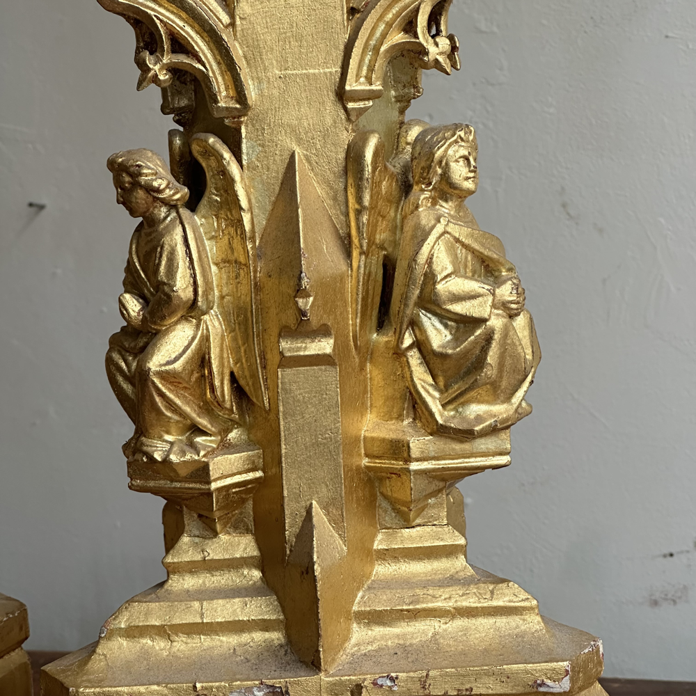 Pair of Early 20th-century Gilded Italian Candlesticks