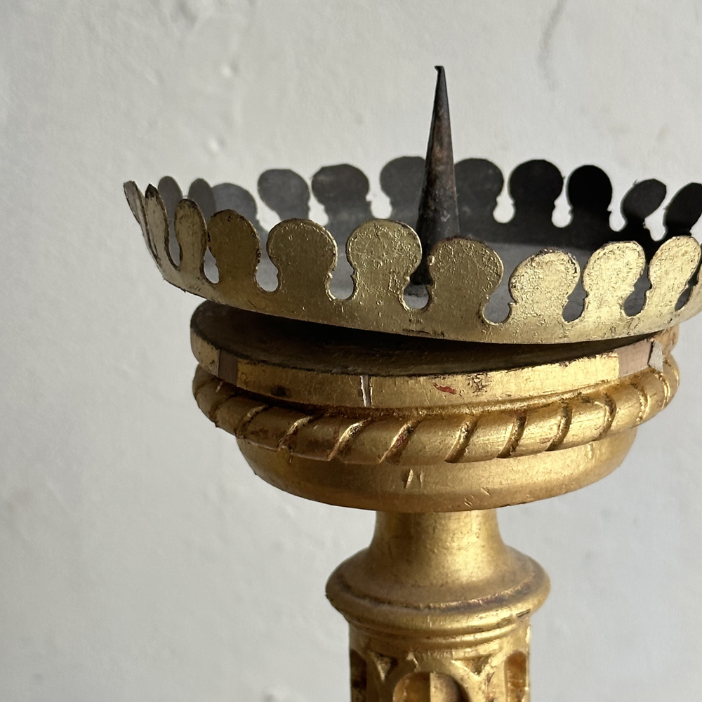 Pair of Early 20th-century Gilded Italian Candlesticks