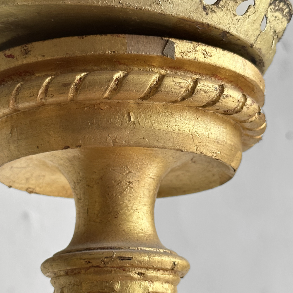 Pair of Early 20th-century Gilded Italian Candlesticks
