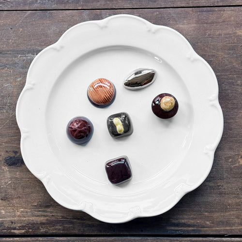 Trompe L'oeil Chocolate Plate with Scalloped Rim