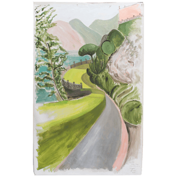 "Lake Como Villa Babianello I" Painted Backdrop by Virginia Johnson