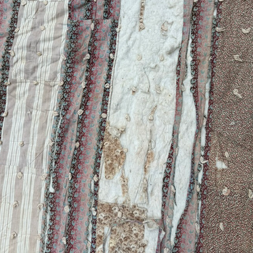 19th-century American Hand-Stitched Quilt