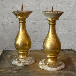 Pair of 19th-century Austrian Gilt Candlesticks (D)