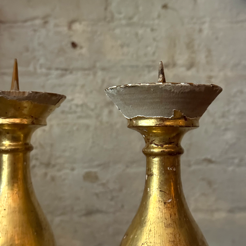 Pair of 19th-century Austrian Gilt Candlesticks (D)