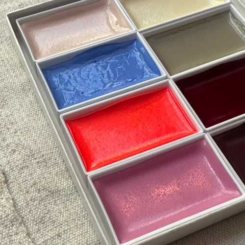 1980s Retro Japanese Gansai Watercolor Set