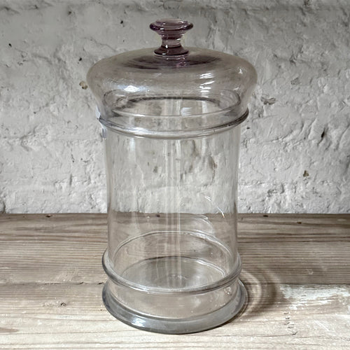 19th Century French Lidded Glass Jar (E)