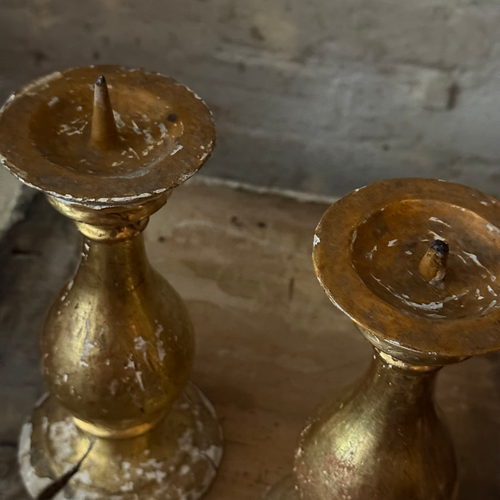 Pair of 19th-century Austrian Gilt Candlesticks (E)
