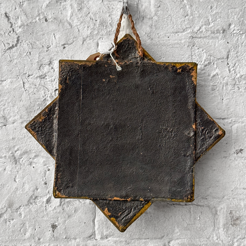 19th Century American Flocked Velvet Star Mirror