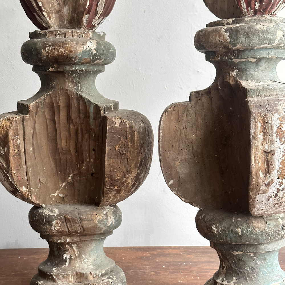 Pair of 19th-century French Architectural Flame Finials