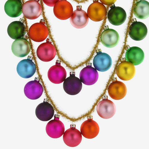Large Colorful Gold Bauble Glass Garland