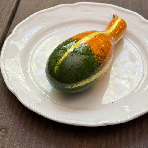 Trompe L'oeil Gourd Plate with Waved Rim