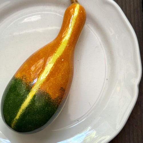 Trompe L'oeil Gourd Plate with Waved Rim