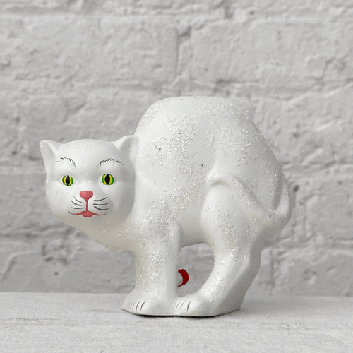 White Arched Glitter Cat
