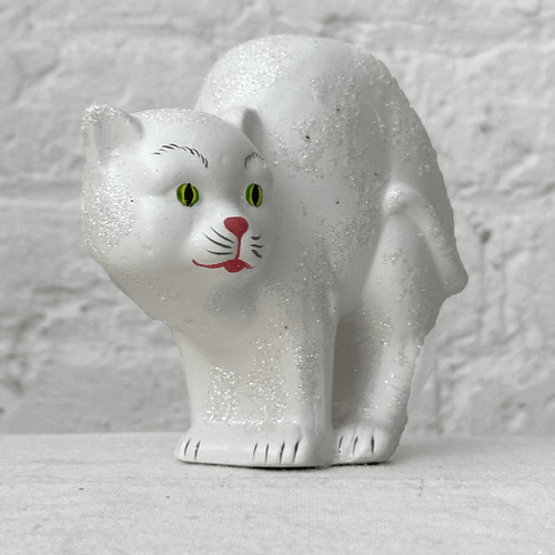 White Arched Glitter Cat