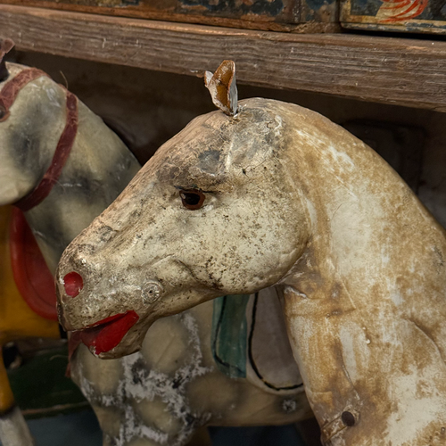 19th-century French Toy Horse on Wheels