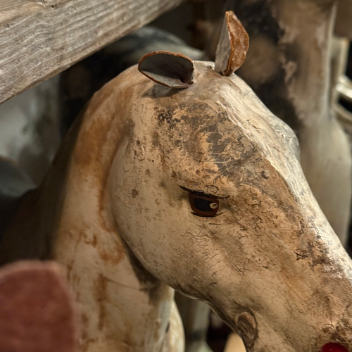 19th-century French Toy Horse on Wheels