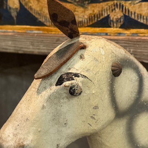 19th-century French Toy Horse on Wheels