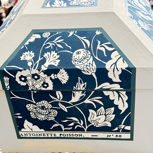 Antoinette Poisson Large Wedding Box in Indienne Indigo" No. 30C