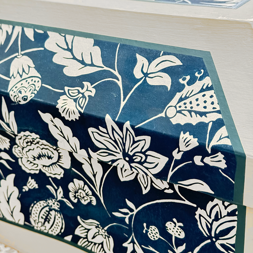 Antoinette Poisson Large Wedding Box in Indienne Indigo" No. 30C