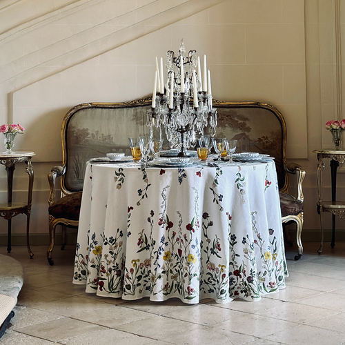 Summerill & Bishop x John Derian "Botanical Wildflower" Round Tablecloth
