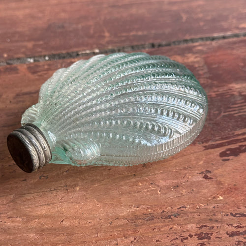 19th-century Glass Shell Flask