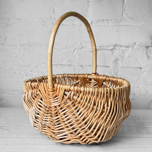 Woven Willow Wicker Basket in Light Brown