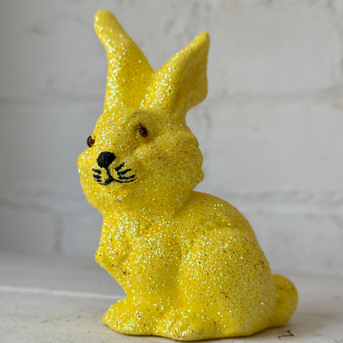 Ino Schaller Small Glitter Bunny in Yellow