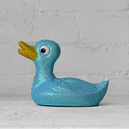 Ino Schaller Small Swimming Glitter Duck in Light Blue