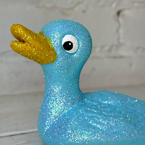 Ino Schaller Small Swimming Glitter Duck in Light Blue