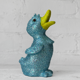 Ino Schaller Small Standing Glitter Duck in Light Blue
