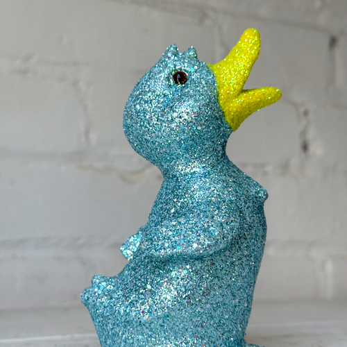 Ino Schaller Small Standing Glitter Duck in Light Blue