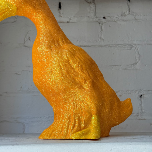 Ino Schaller Large Glitter Duck in Orange