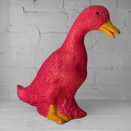 Ino Schaller Large Glitter Duck in Hot Pink