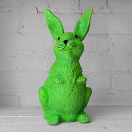 Ino Schaller Large Standing Glitter Bunny in Light Green