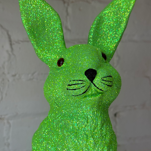 Ino Schaller Large Standing Glitter Bunny in Light Green