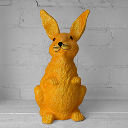 Ino Schaller Large Standing Glitter Bunny in Light Orange