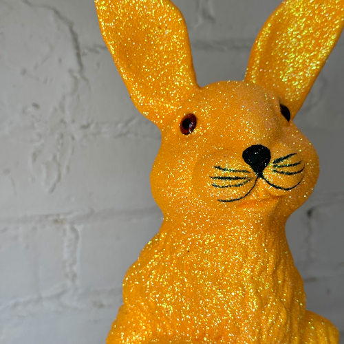 Ino Schaller Large Standing Glitter Bunny in Light Orange