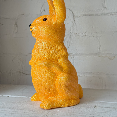Ino Schaller Large Standing Glitter Bunny in Light Orange