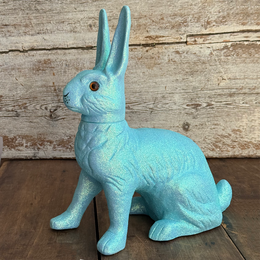Ino Schaller Extra-Large Glitter Bunny Candy Container in Light Blue