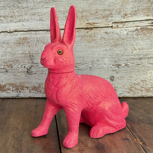Ino Schaller Extra-Large Glitter Bunny Candy Container in Hot Pink