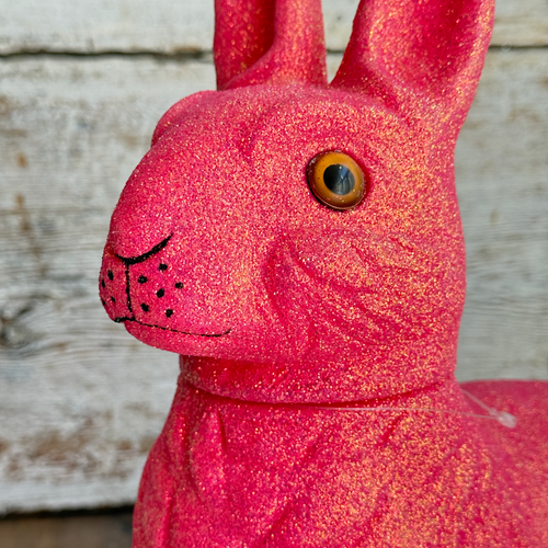 Ino Schaller Extra-Large Glitter Bunny Candy Container in Hot Pink