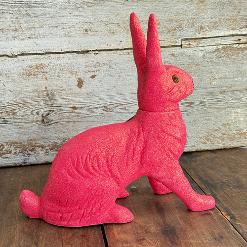 Ino Schaller Extra-Large Glitter Bunny Candy Container in Hot Pink