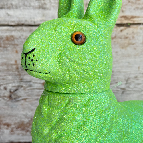 Ino Schaller Extra-Large Glitter Bunny Candy Container in Green