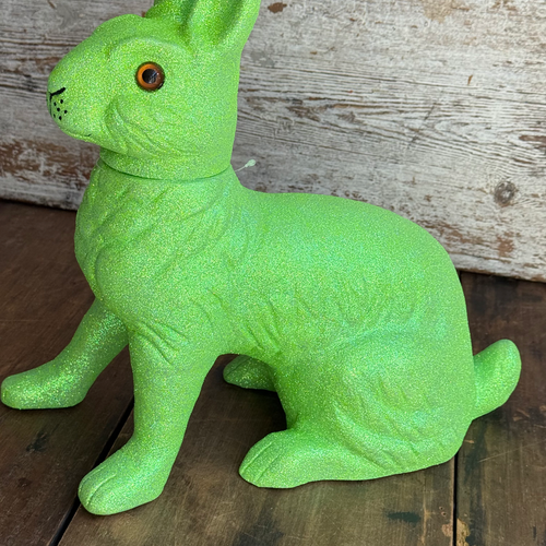Ino Schaller Extra-Large Glitter Bunny Candy Container in Green